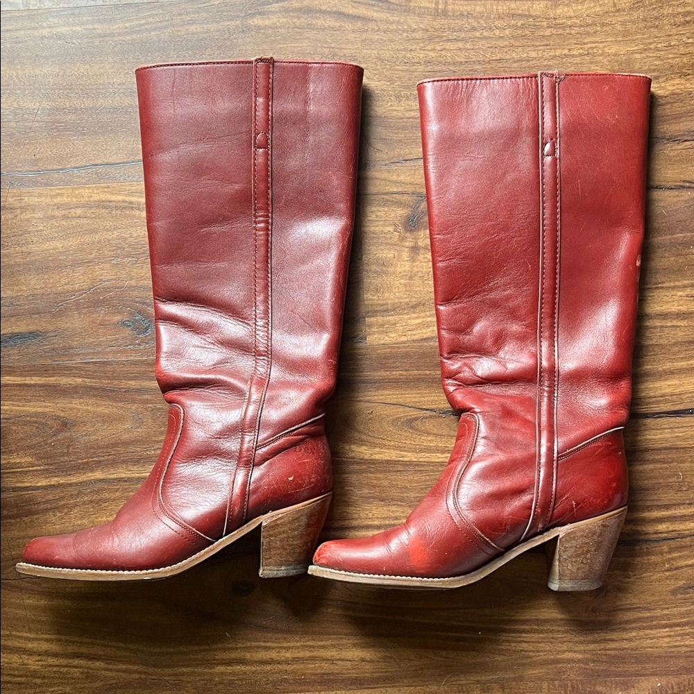 Vintage Dexter Women's Red Leather Boots by